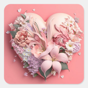 Stickers floraux rose Fête des Mères