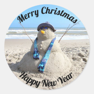 Stickers Floride Snowman - Sculpture de sable - Pl