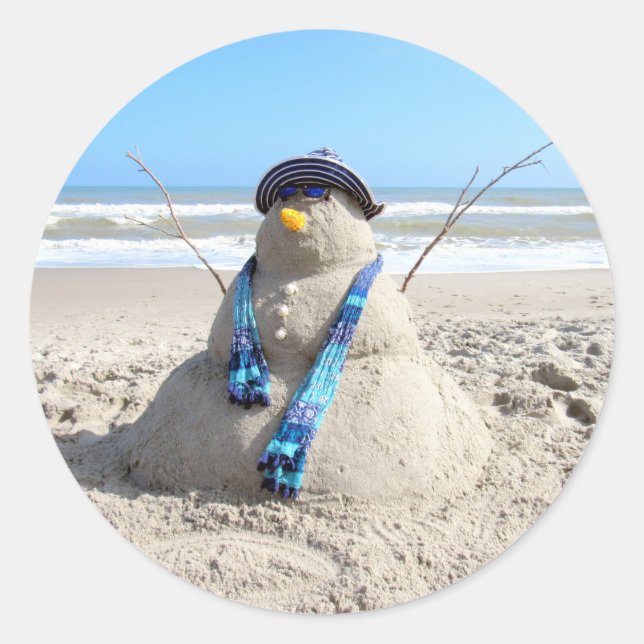 Stickers Floride Snowman - Sculpture de sable - Pl (Devant)