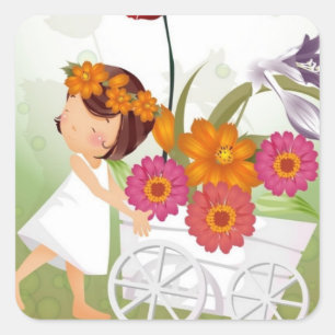 Stickers Flower Girl