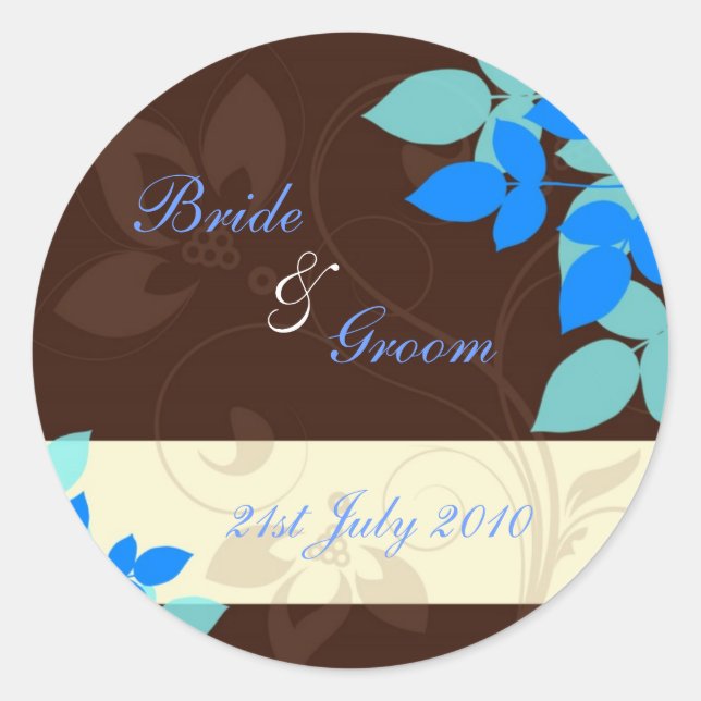 Stickers - Flurry floral - Brown et bleu (Devant)