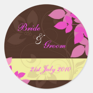 Stickers - Flurry floral - Brown et rose