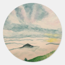 Stickers Foggy Hillside
