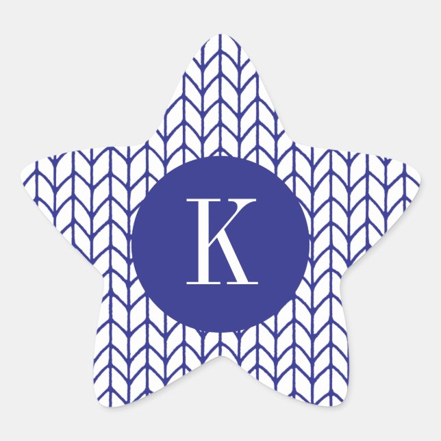 Stickers forme étoile de KNIT LIGNE BLEUE + Initia (Devant)