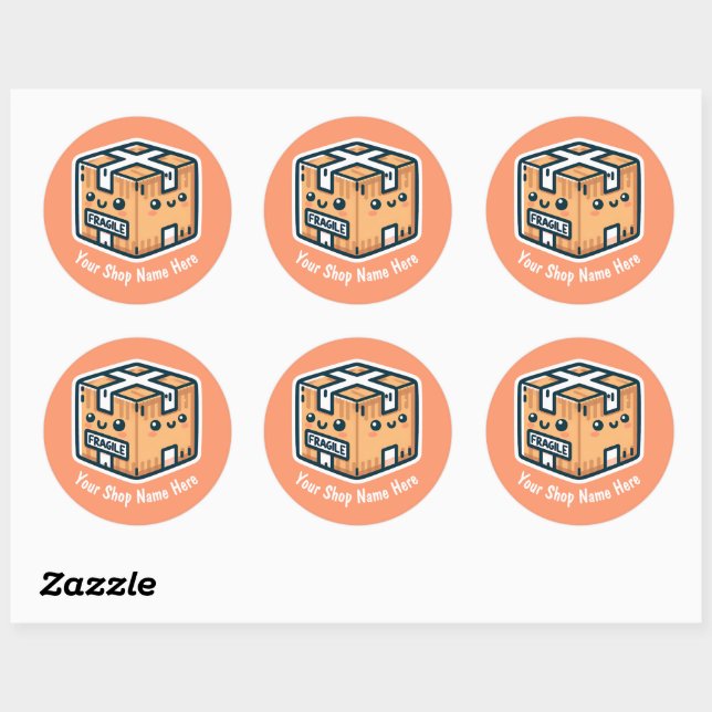 Stickers Fragile personnalisés pour petites entrep (Feuille)