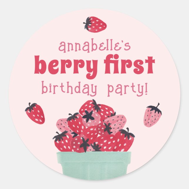 Stickers Fraise Berry Premier Anniversaire (Devant)