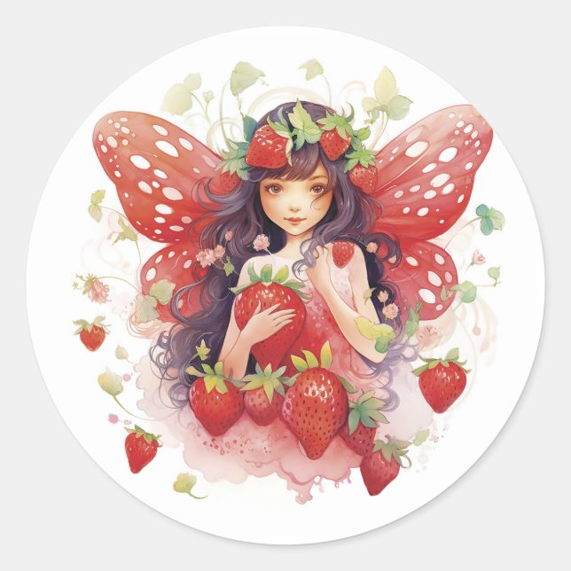 Stickers Fraise Fairy Craft, Party ou Cadeau (Devant)