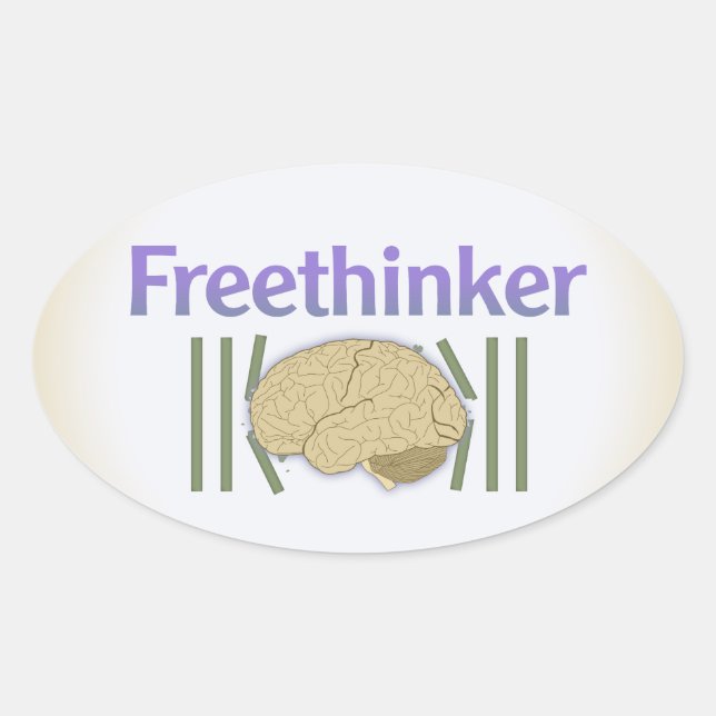 Stickers Freethinker (avec le cerveau cassé libre) (Devant)