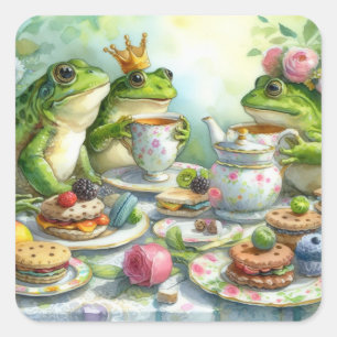 Stickers Frog Tea Party
