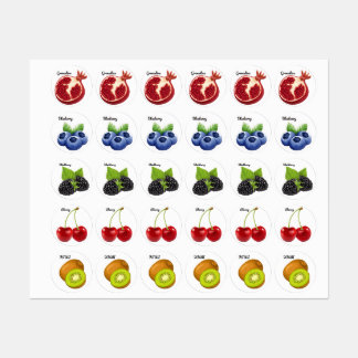 Stickers Fruit mignonne Dessins amusants Étiquette