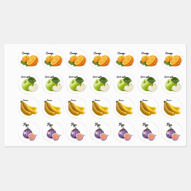 Stickers Fruit mignonne Dessins amusants Étiquette (Feuille)