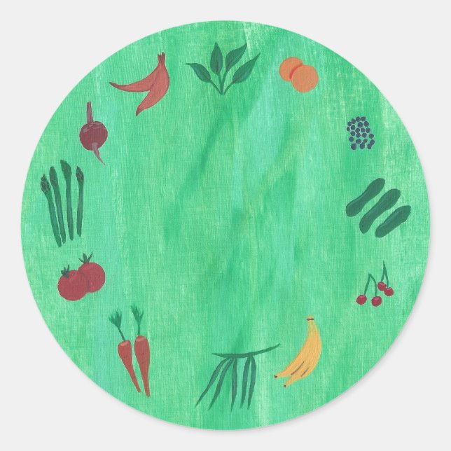 Stickers Fruits et Légumes colorés (Devant)