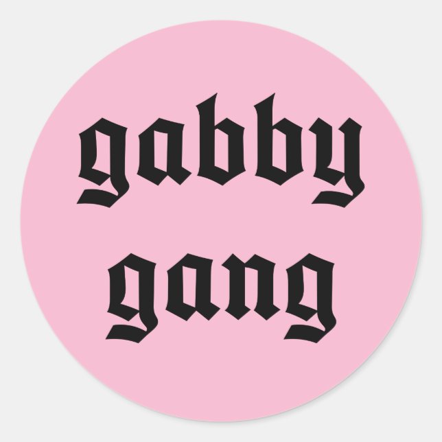 Stickers Gabby Gang en texte noir (Devant)