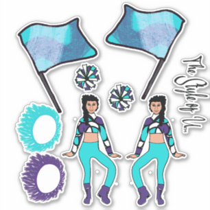 Stickers garde couleur drapeau ( Aqua Purple White