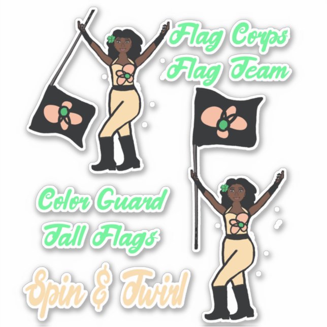 Stickers Garde couleur drapeau (Beige de chaux) (Devant)
