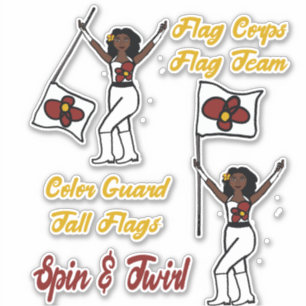 Stickers garde couleur drapeau (Fleur rouge)