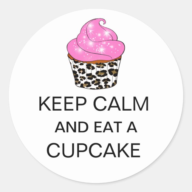 Stickers "GARDEZ LE CALME ET MANGEZ UN CUPCAKE" (Devant)