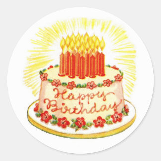 Stickers Gâteau d'anniversaire vintage
