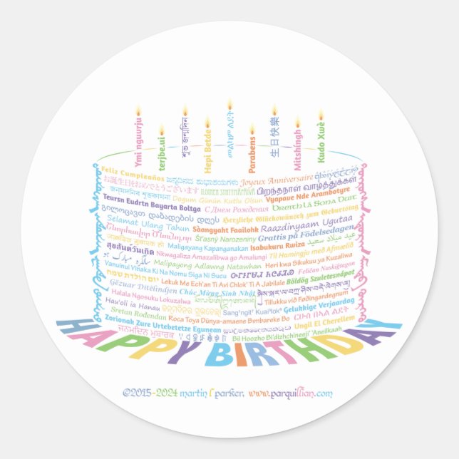 Stickers Gâteau Mondial Anniversaire (Devant)