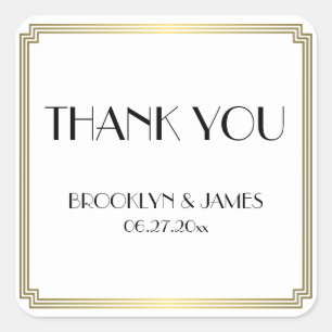 Stickers Gatsby Art Déco Gold White Wedding