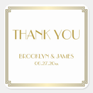 Stickers Gatsby Art Déco White Gold Wedding