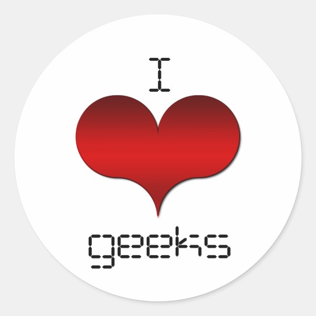 Stickers Geek I Love (Heart) (Devant)