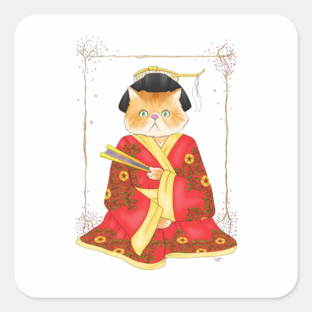 Stickers Geisha Cat (Devant)