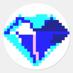 Stickers Gem Pixel Bleu