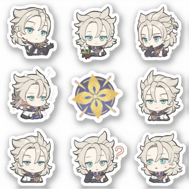 Stickers Genshin Impact Chibi Albedo (Devant)