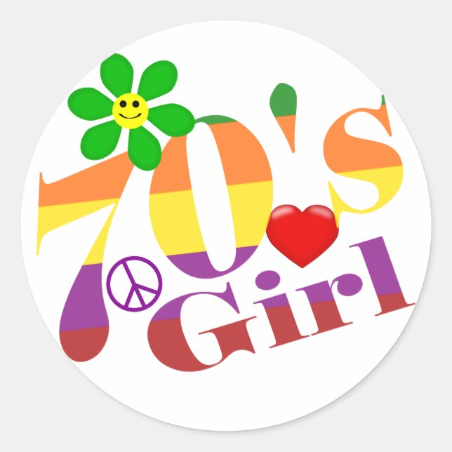 Stickers Girl Retro des années 70 (Devant)
