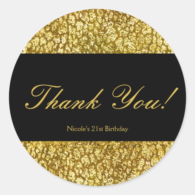 Stickers Glam Gold Empreinte de léopard Chic Party (Devant)