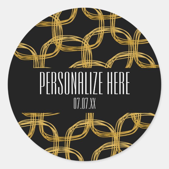 Stickers Glam moderne Gold Foil Scribble Circle (Devant)