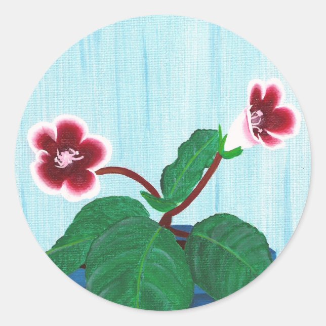 Stickers Gloxinia Fleur de Violette Africaine (Devant)