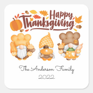 Stickers Gnome Personnalisé bon thanksgiving