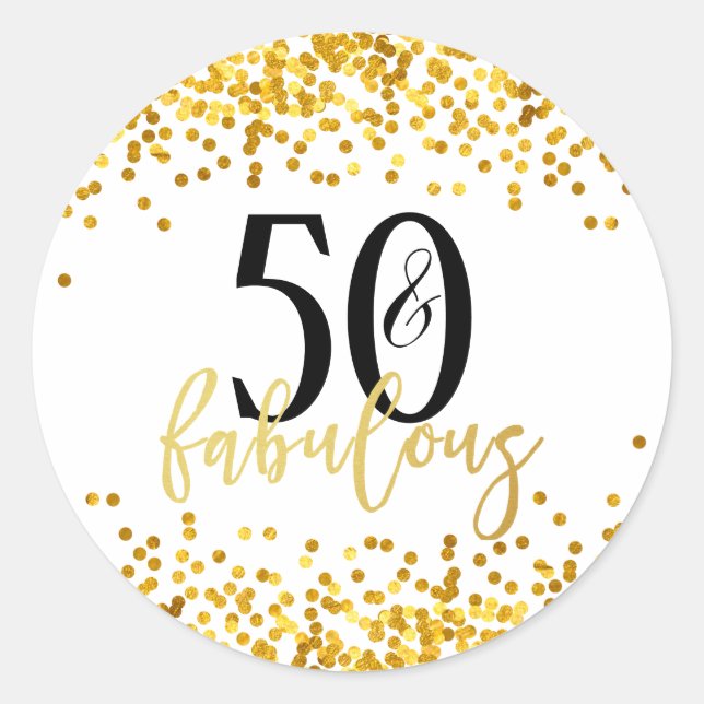 Stickers Gold 50 et fabuleux Anniversaire (Devant)