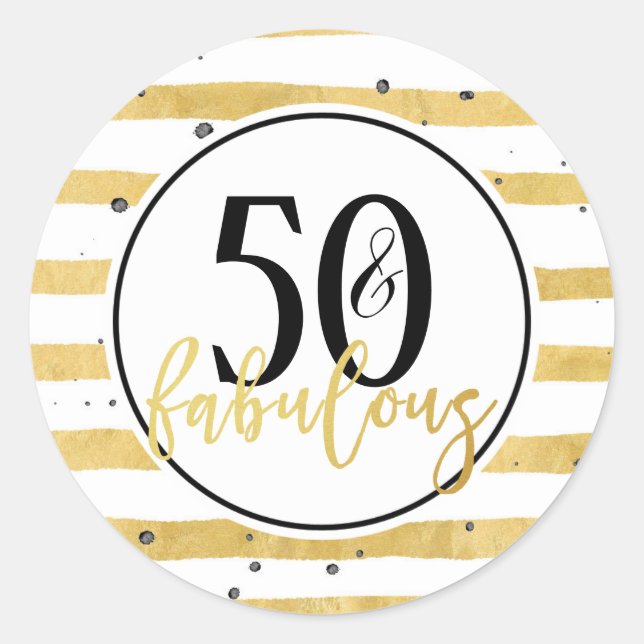 Stickers Gold 50 et fabuleux Anniversaire (Devant)