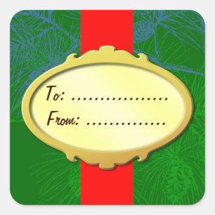 Stickers Gold Étiquette Red Ribbon Custom Holiday