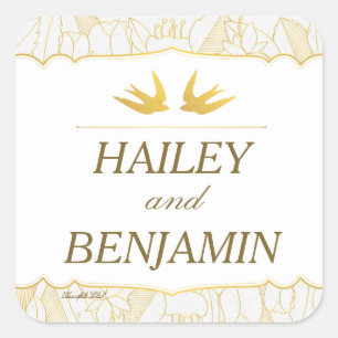 Stickers Gold Flora Bliss