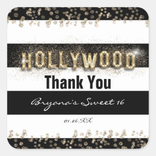 Stickers Gold Hollywood Black & White Stripes