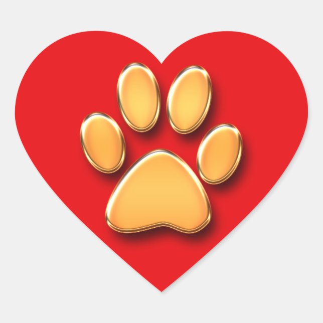 Stickers Gold Paw Heart (Devant)