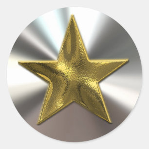 Stickers Gold Star Et Silver