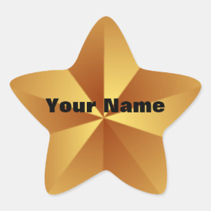 Stickers Gold Star Metallic Look personnalisé