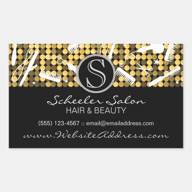 Stickers Golden Glam Custom Cheveux & Beauté (Devant)