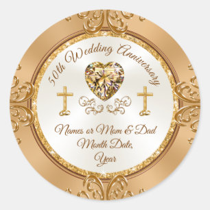 Stickers Golden Personnalisé, 50e Anniversaire