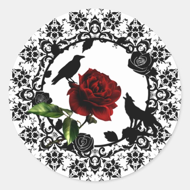 Stickers gothiques Raven Wolf (Devant)