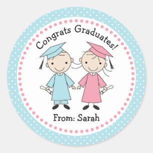 Stickers Graduation - Baguette mignonne Figure Gar