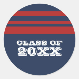 Stickers Graduation Gras Bleu/Rouge