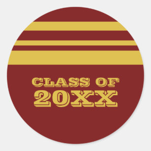 Stickers Graduation Jaune/Maroon Gras