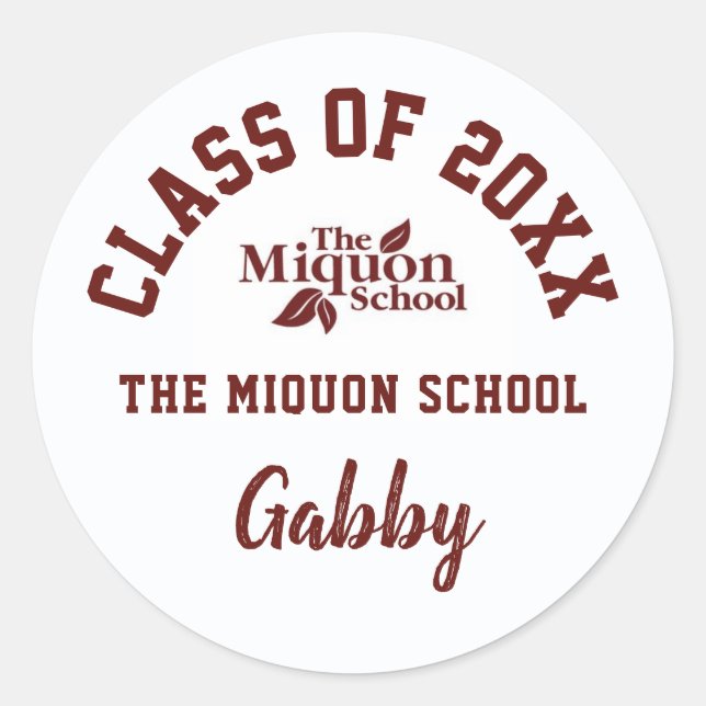 Stickers Graduation L'école Miquon, Custom (Devant)