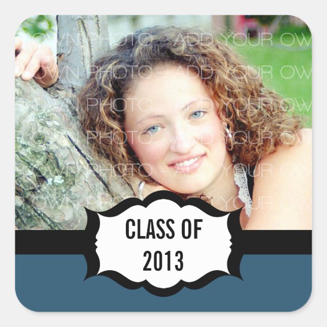 Stickers Graduation Simple, Bleu (Devant)